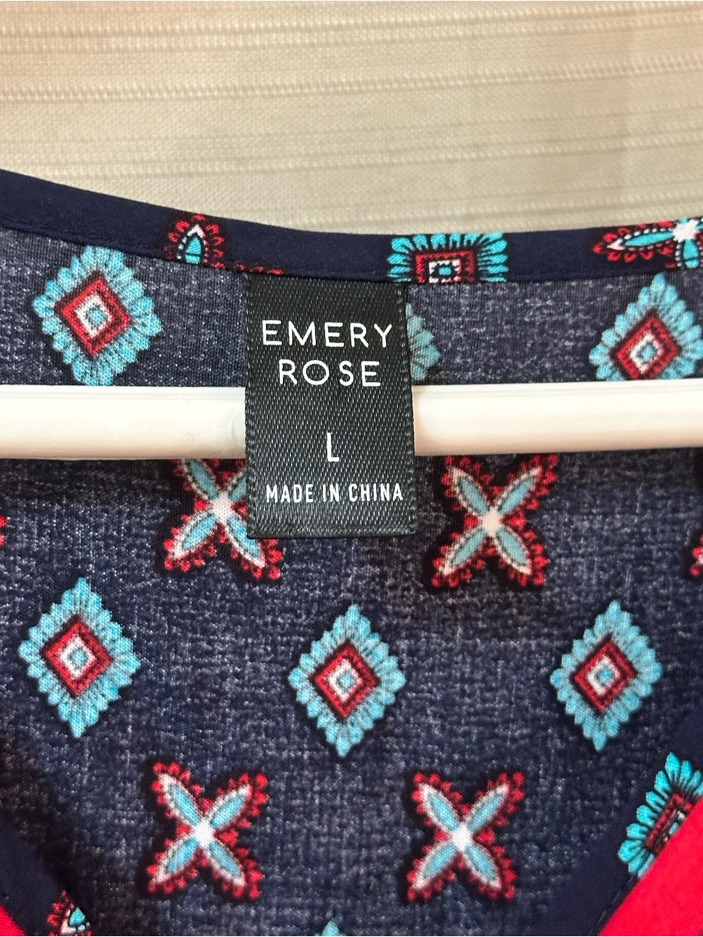 Emery Rose BOGO Boho Paisley Border Print Midi Dress Navy Large V Neck ⚫️ - Picture 3 of 9